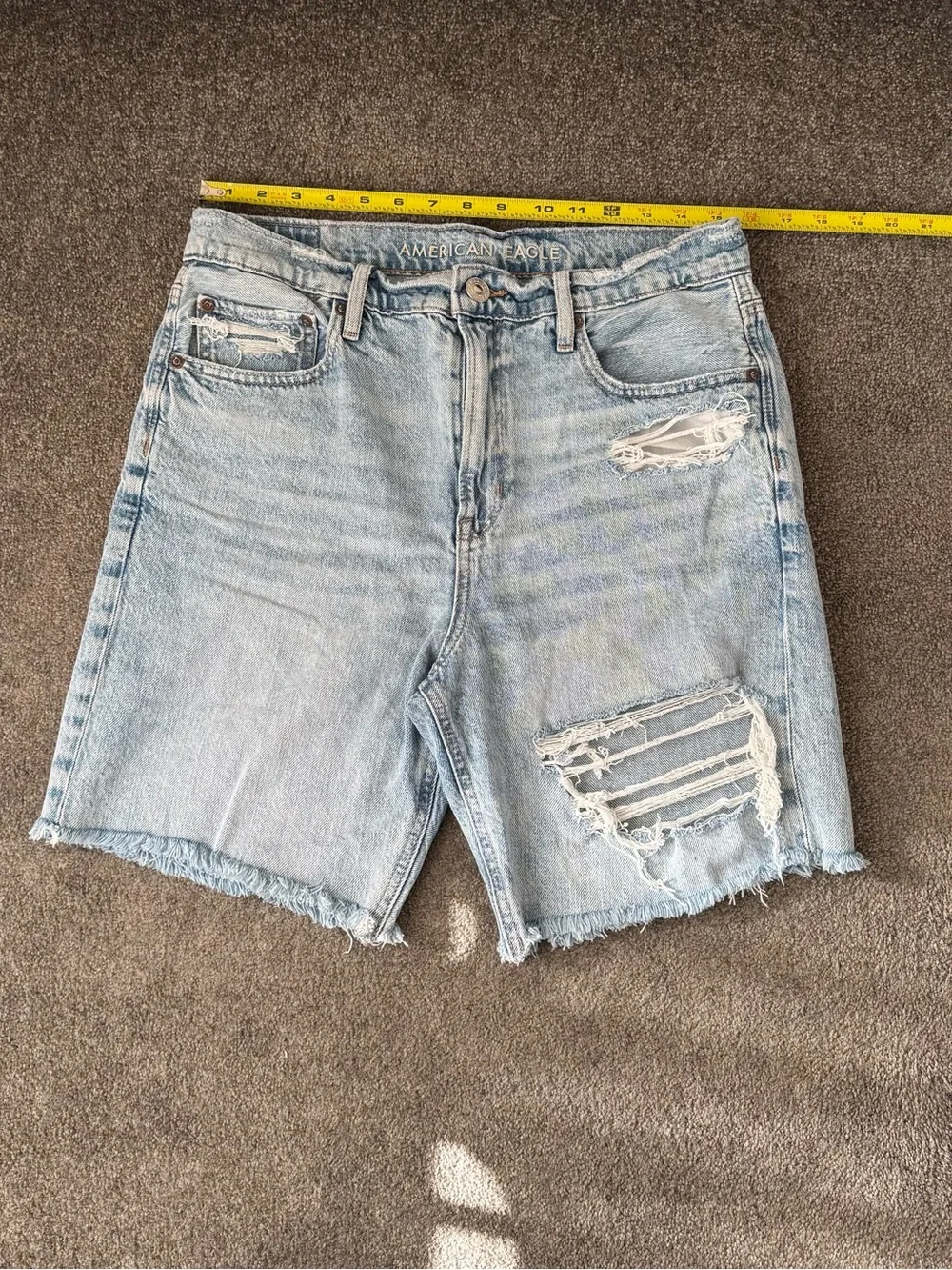 AE Low-Rise Denim Baggy Skater Short